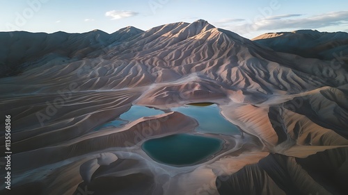 Aerial view incredible landscape mountain , west Kazakhstan - Bokty. landscape Aerial shot photo