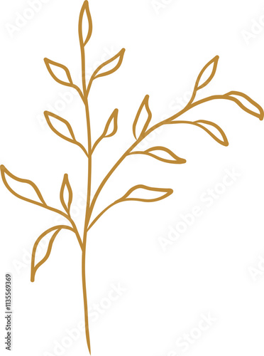 Wallpaper Mural Botanical leaf line art for wedding invitation decoration Torontodigital.ca