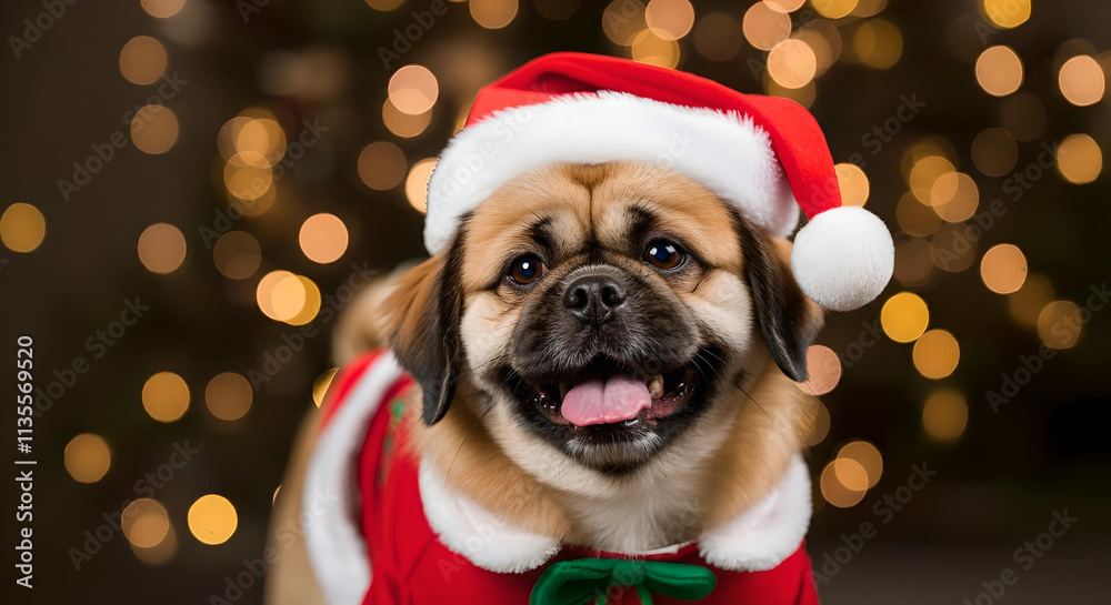 cutte dog wearing santa hat cutte dog wearing santa hat