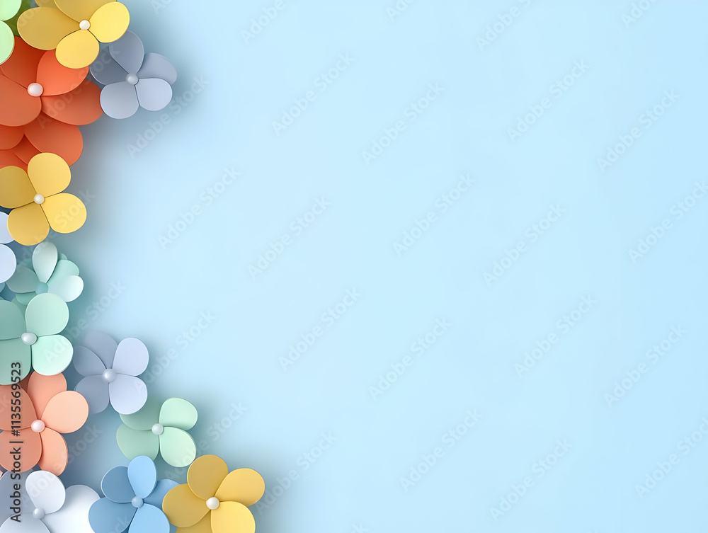 Pastel Flower 3D Illustration Background Pastel Flower 3D Illustration Background