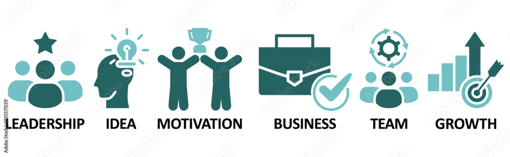 Learn and Lead icon set illustration concept with icon of leadership, idea, motivation, business,team,growth Learn and Lead icon set illustration concept with icon of leadership, idea, motivation, business,team,growth