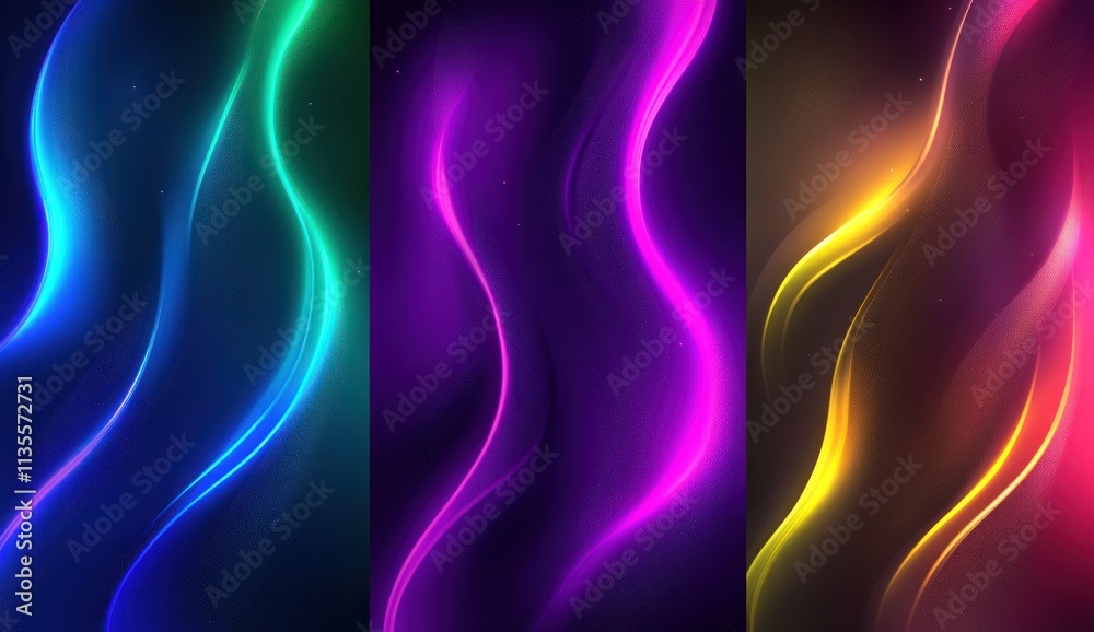 Abstract vibrant neon wave background. Abstract vibrant neon wave background.