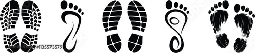 Set of human footprints, vector illustration,