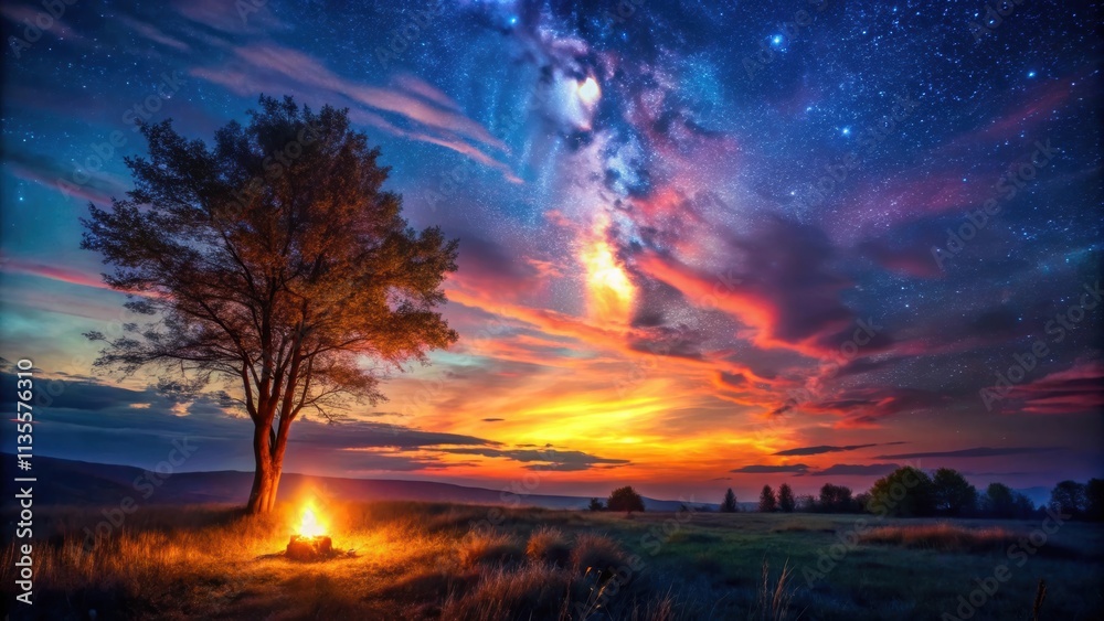 Enchanted blaze illuminating the twilight sky , magical, mystical, ethereal, captivating, sunset, dusk, evening, sky, clouds Enchanted blaze illuminating the twilight sky , magical, mystical, ethereal, captivating, sunset, dusk, evening, sky, clouds