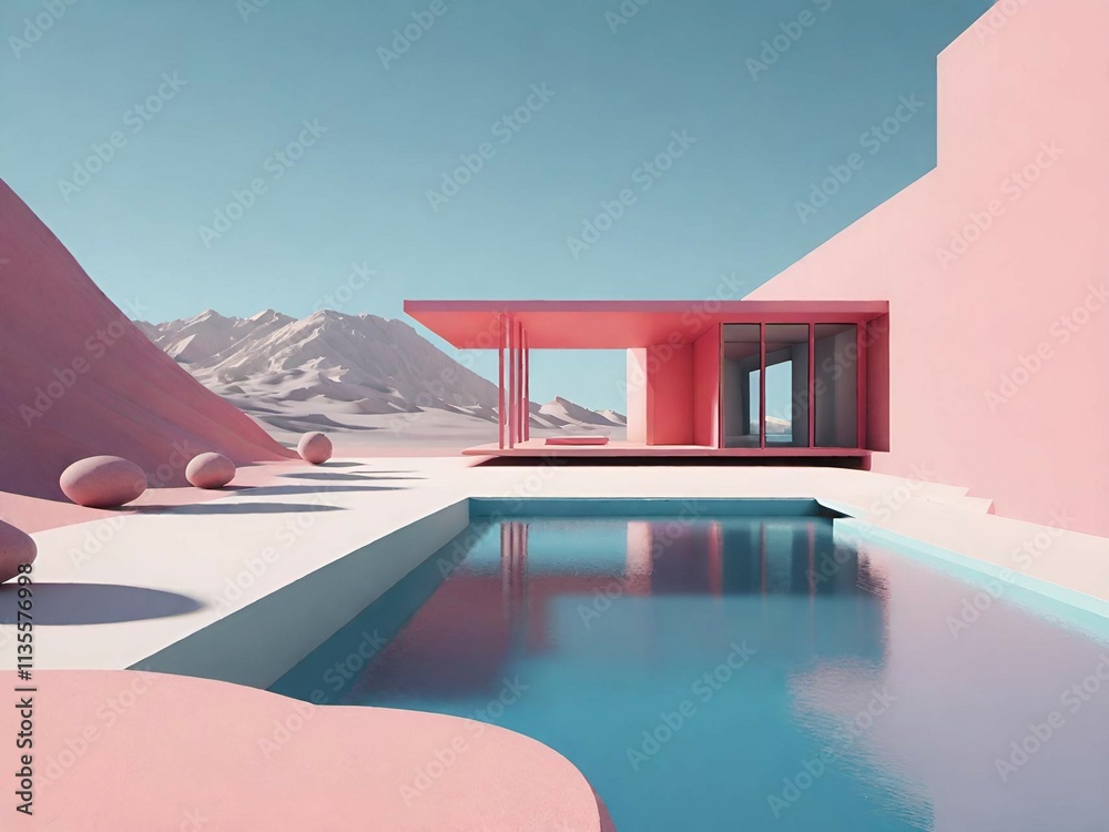 Fototapeta premium the modern architecture with a modern design background
