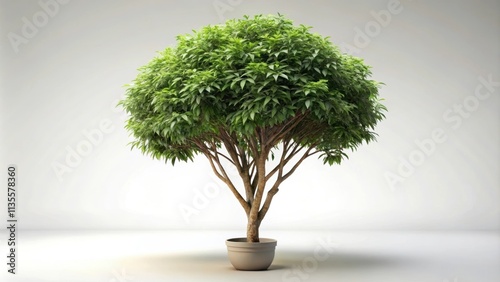 render of a small Hamelia patens tree on a background, bush plant, tropical, garden, small tree, Hamelia patens photo