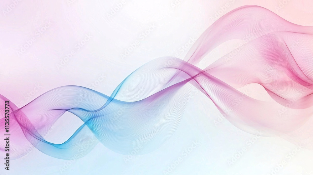 Serene pastel waves dance across a soft, dreamy canvas, evoking feelings of tranquility and gentle movement. A visual symphony of color and grace.