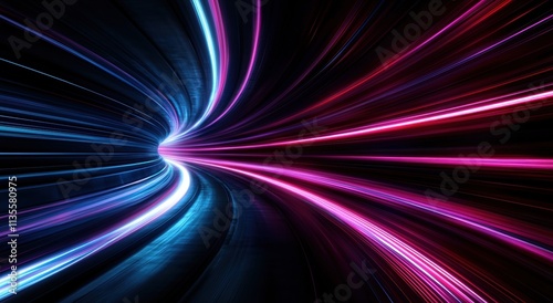 Abstract colorful light trails background