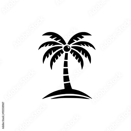 Palm Tree Silhouette: A minimalist and stylized palm tree silhouette, perfect for creating a tropical, beachy, or summery aesthetic.  