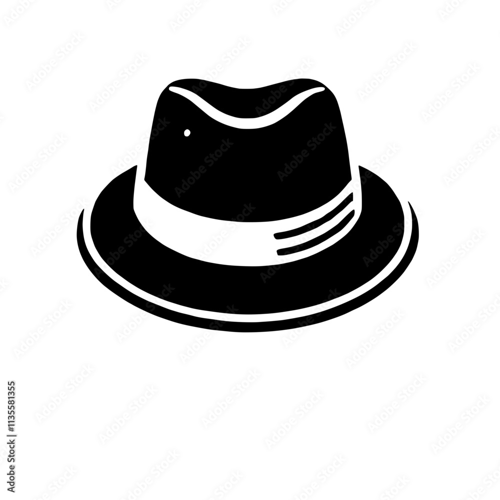 Classic Fedora Hat Icon: A sleek and stylish fedora, its silhouette a timeless symbol of elegance and sophistication. Classic Fedora Hat Icon: A sleek and stylish fedora, its silhouette a timeless symbol of elegance and sophistication.