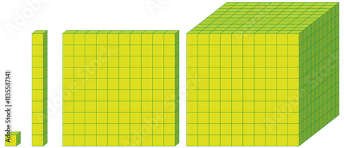 Mathematical Blocks and Cubes Illustration