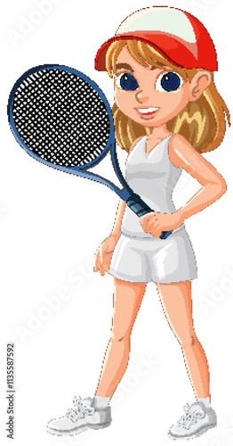 Young Tennis Player Ready to Play