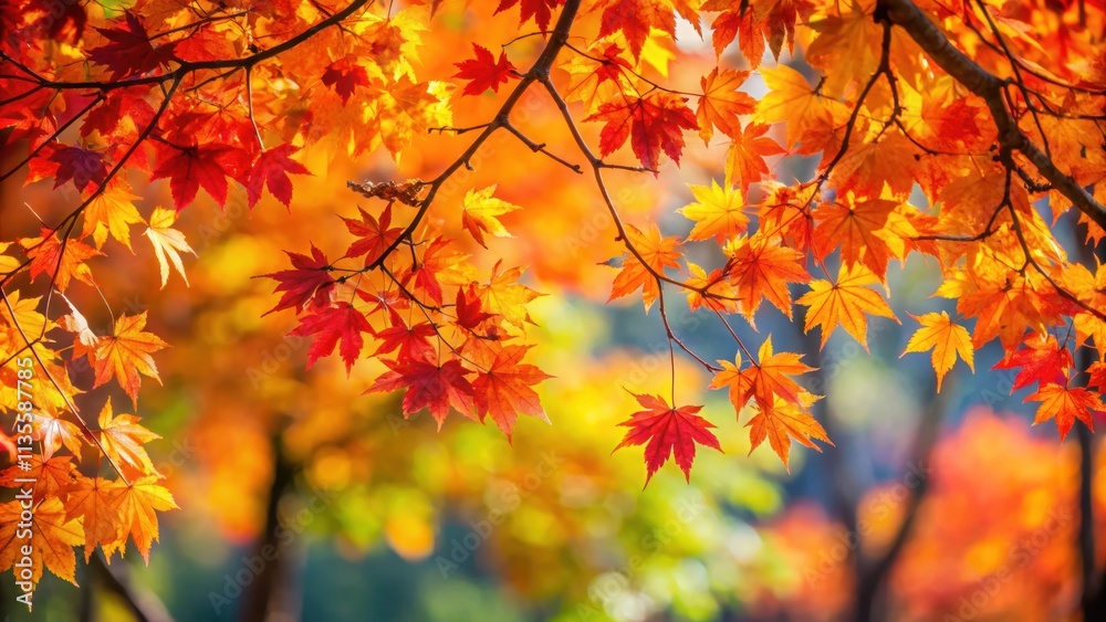 Autumn leaves turning bright red, orange, and yellow on tree branches in a park , vibrant, foliage, seasonal, nature Autumn leaves turning bright red, orange, and yellow on tree branches in a park , vibrant, foliage, seasonal, nature