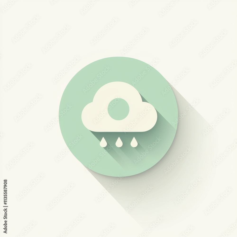 Rainy weather icon design digital art minimalist style light color palette abstract concept Rainy weather icon design digital art minimalist style light color palette abstract concept