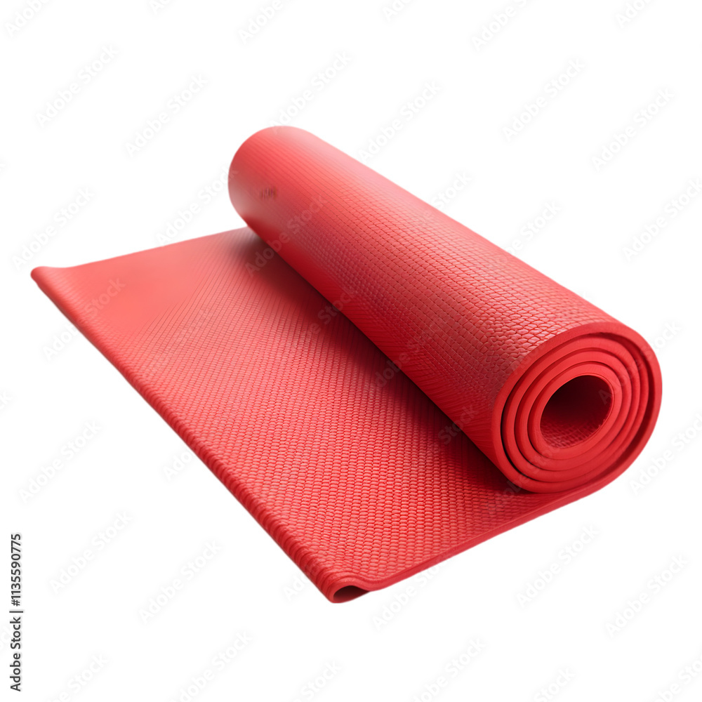 yoga red mat isolated on white background yoga red mat isolated on white background