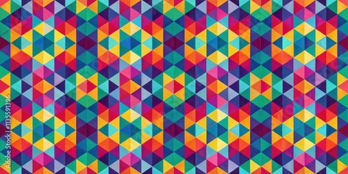 Seamless geometric abstract pattern with vibrant colors perfect for textiles and wallpapers, geometric, abstract, seamless