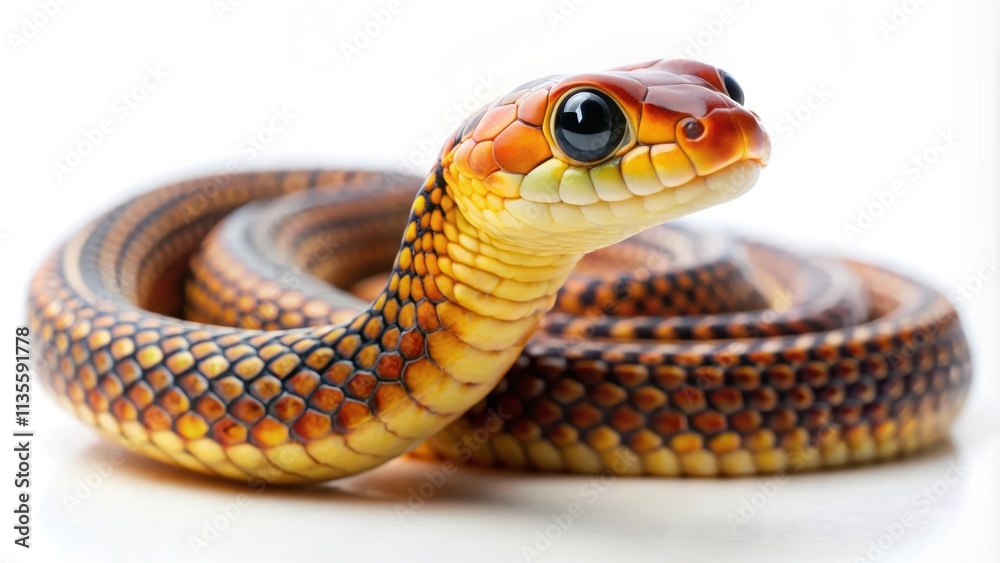Obraz premium Cute serpent for stock photo, snake, cute, adorable, reptile, cartoon,animal, design, pattern, texture, colorful, fun