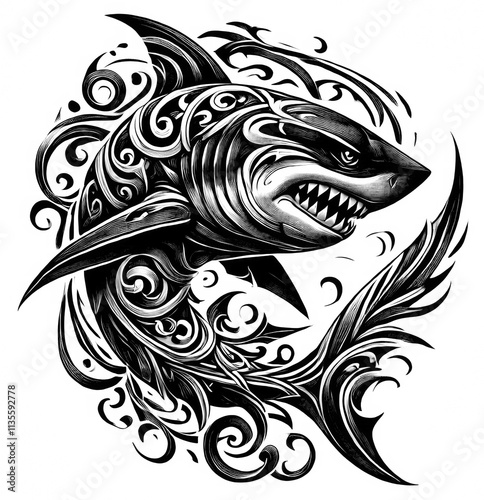 TRIBAL TATOO トライバル タトゥ 刺青 和柄 サメ Shark
