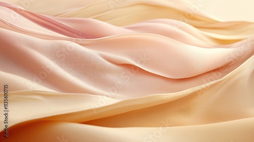 Soft Textured Fabric Waves in Delicate Peach and Cream Hues