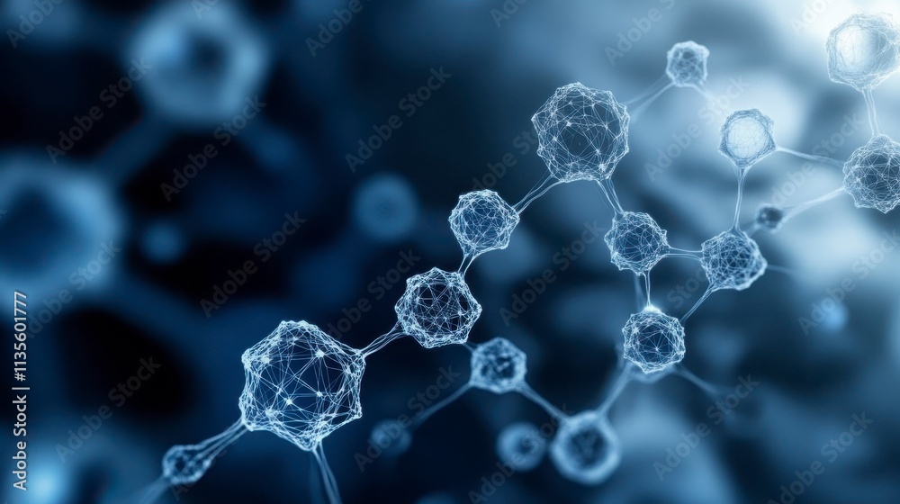 Abstract Network Connection Structure Cells Science Technology Medical Biology Research Innovation
