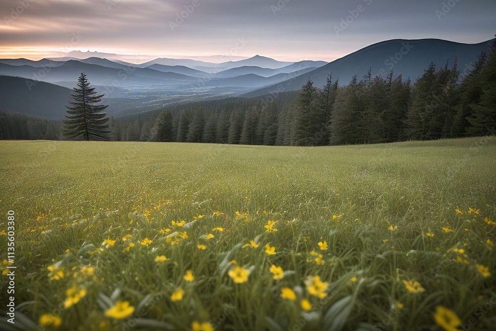 Fototapeta premium meadow in the mountains