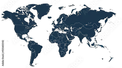 A world map highlighting various global locations and routes.