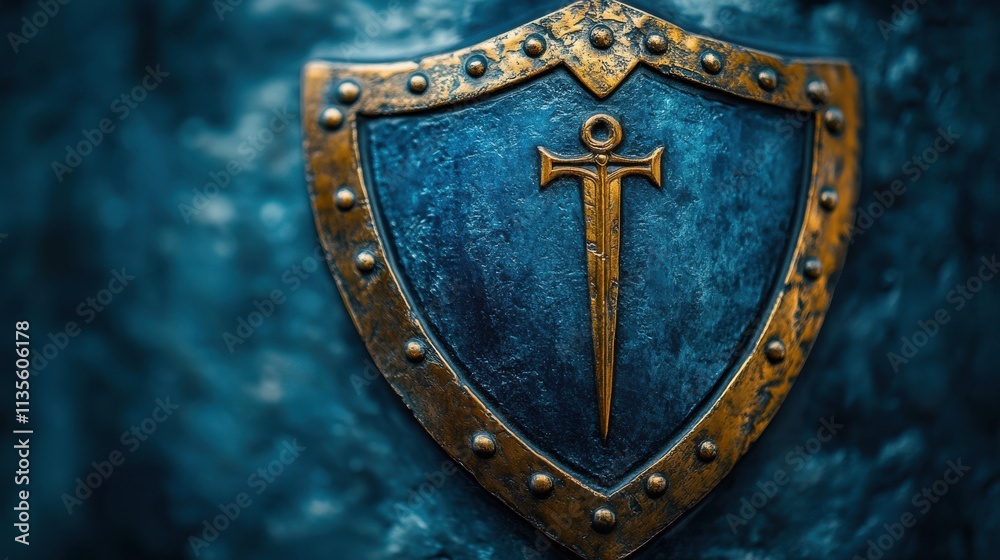 Fototapeta premium a blue shield shaped object