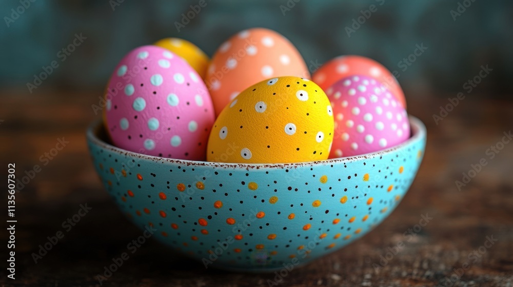 Fototapeta premium a bowl of painted eggs