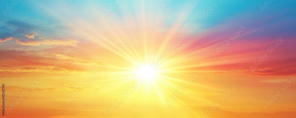 Radiant Sunrise Over a Vibrant Sky with Bright Colors and Soft Clouds Radiant Sunrise Over a Vibrant Sky with Bright Colors and Soft Clouds