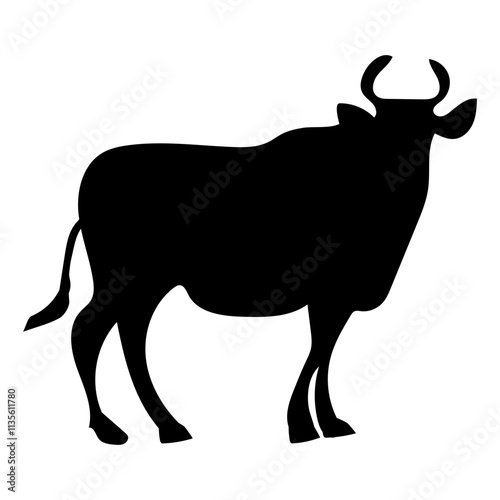 silhouette of a cow
