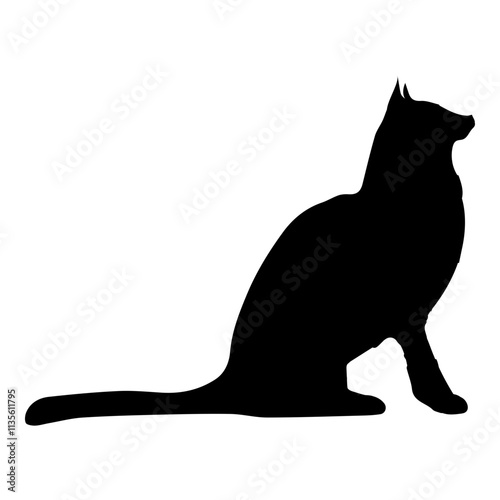 Cat Sitting Silhouette