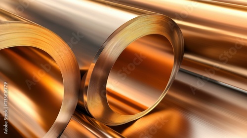 A long, curved piece of metal with a gold finish