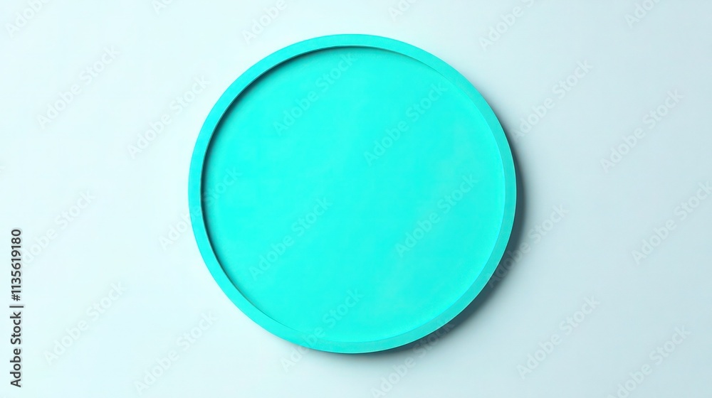 A vibrant turquoise circle positioned precisely in the middle of a completely empty, white background. The circle has a soft, matte texture with subtle shading . A vibrant turquoise circle positioned precisely in the middle of a completely empty, white background. The circle has a soft, matte texture with subtle shading .