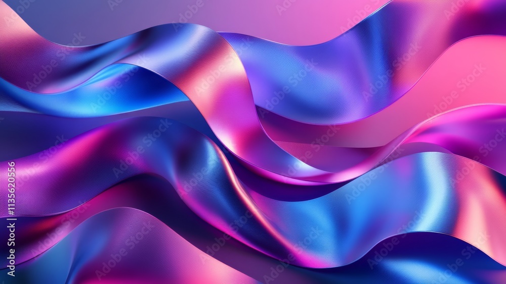 Fototapeta premium Colorful ribbons flow gracefully in a vibrant abstract background