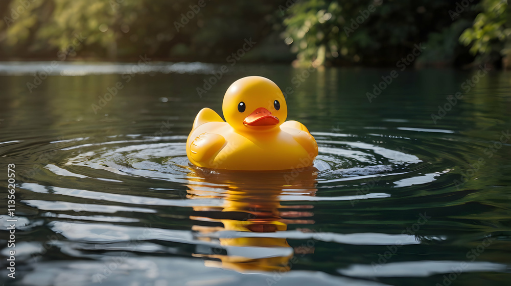 Rubber duck float in water