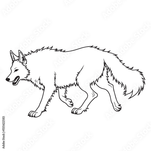 Jackal line art vector on white background