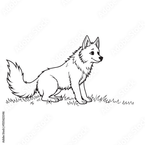 Jackal line art vector on white background