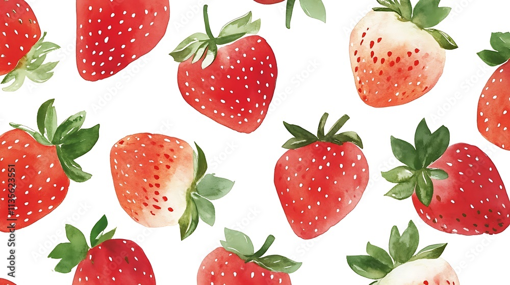 strawberry pattern with watercolor strawberries. Hand drawn illustration. strawberry pattern with watercolor strawberries. Hand drawn illustration.