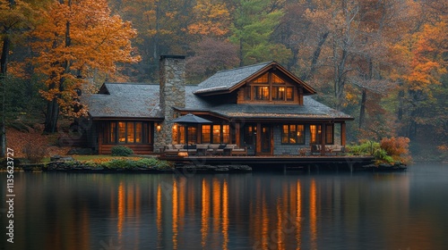 a house on a lake