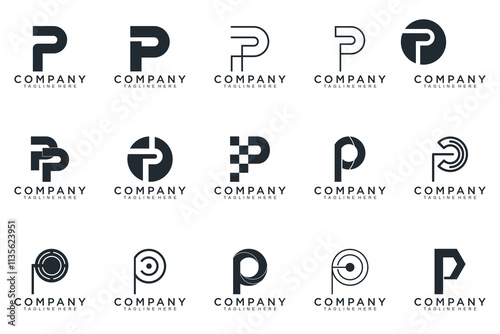 collection letters P logo design. modern creative icon design inspiration