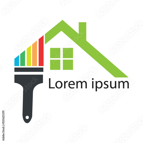 Housebuilding paint logo icon vector illustration logo design