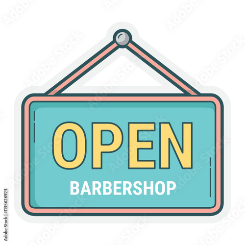 barbershop sign declaring open for business, suitable for businesses, small shops, service providers, and vintage themed design projects