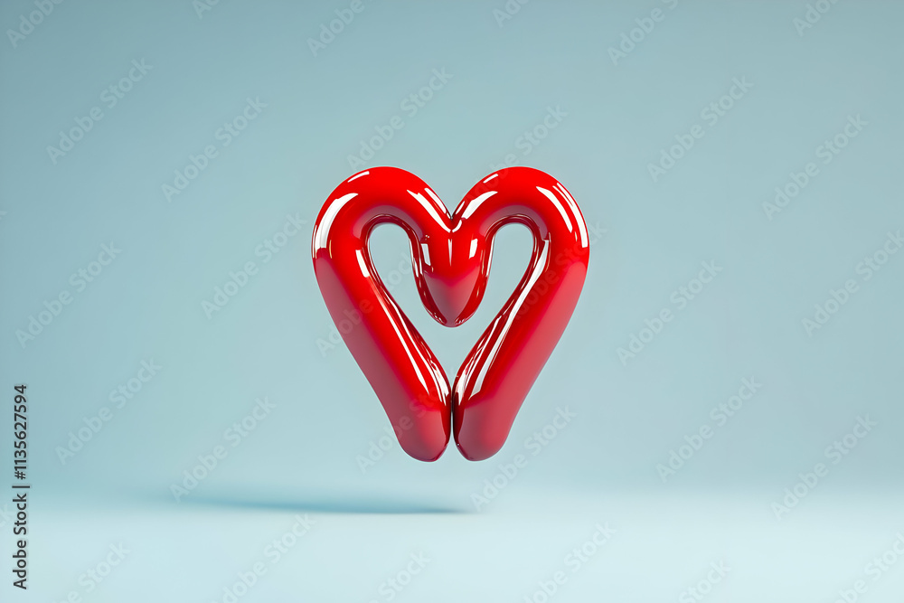 Red 3D Heart Illustration