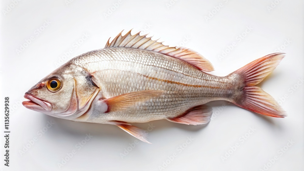 Raw White Snapper Fish Top View, High-Resolution Generative AI Image, Seafood Photography Raw White Snapper Fish Top View, High-Resolution Generative AI Image, Seafood Photography