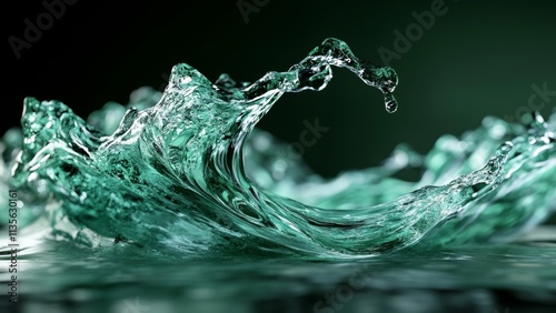 Captivating green water splash creates dynamic motion in stillness