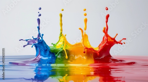 Vibrant Rainbow Paint Splash: A Colorful Symphony of Liquid Art