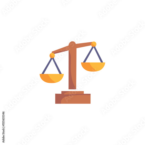 Scales of justice vector icon in solid style, a symbolic element of universal law and justice. Perfect for legal applications and graphic projects
