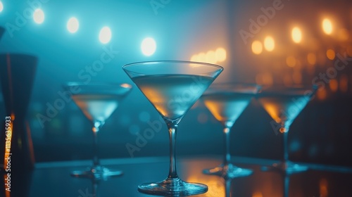 Wallpaper Mural Martini Glasses Illuminated In A Dimly Lit Bar Setting Torontodigital.ca