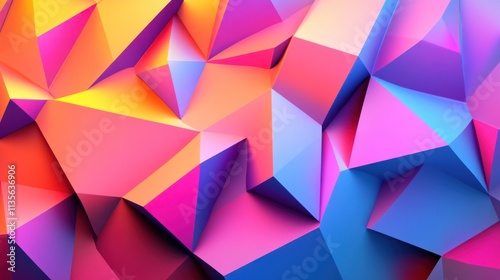 Abstract Colorful Polygonal Background: Vibrant 3D Geometric Art