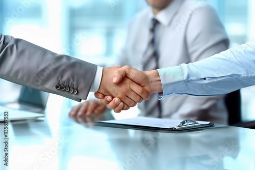 Business Partnership Handshake: A Symbol of Agreement and Collaboration in Modern Workplace